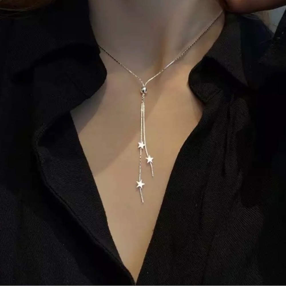 Star Tassel Adjustable 925 Sterling Silver Necklace
